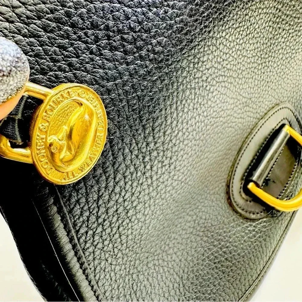 Rare Vintage Dooney & Bourke Leather Black Horseshoe Crossbody Bag
